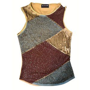 Casual top with sequins beads